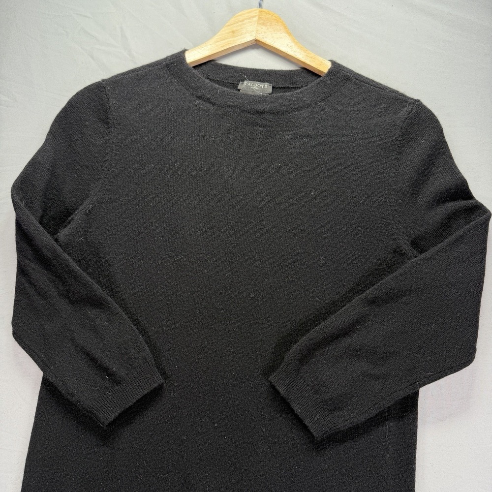 Talbots Sweater Mens Small Petite PS Black Pure Cashmere Preppy Soft